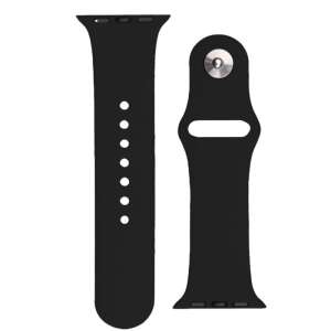 Brățară din silicon negru pentru Apple Watch 8, 7, 6, 5, 4, 3, 2 și SE (45 mm, 44 mm și 42 mm) - Apple Curea ceas inteligent