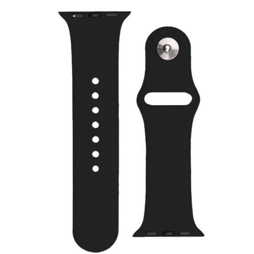 Czarny silikonowy pasek do Apple Watch 8, 7, 6, 5, 4, 3, 2 i SE (45 mm, 44 mm i 42 mm)
