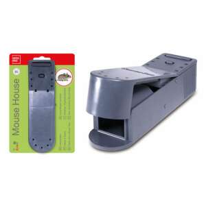 Swissinno Super Cat élvefogó egércsapda csalétekkel, szürke műanyag csapda átlátszó műanyag ajtóval, humánus egércsapda - Kártevőirtó