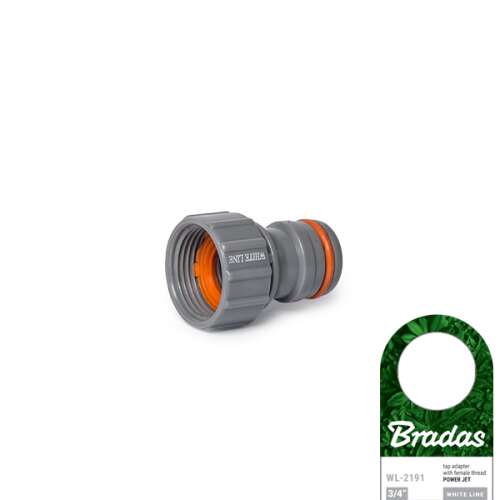 Bradas WL-2191 3/4" POWER JET Verbinder, grau, orange, Gartenschlauch Adapter