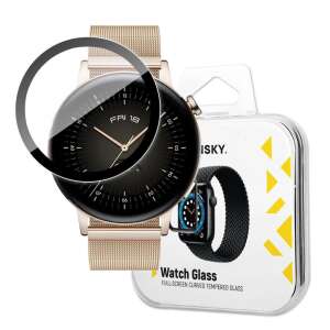Wozinsky Watch Glass képernyővédő a Huawei Watch GT 3 46mm okosórához, hibrid üveg, fekete keret - Wozinsky