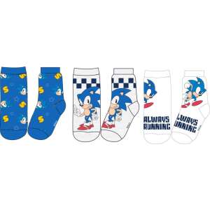Sonic the Hedgehog Kinder Socken, 3er-Pack, Laufmotiv - E plus M