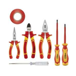 Zestaw narzędzi NEO Tools 1000V izolowanych, 7 elementów, z czerwonymi i żółtymi uchwytami - NEO Tools