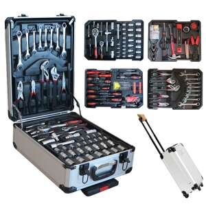 Pepita XXL 187 piece tool set in a suitcase, showing all tools and the suitcase - Construction & Renovation