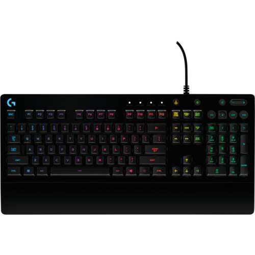 Logitech G213 Prodigy RGB Gaming Billentyűzet, fekete, teljes méretű, USB vezetékes