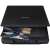 Epson Perfection V39II photo and document scanner, black, flatbed, open lid, scanning a photo