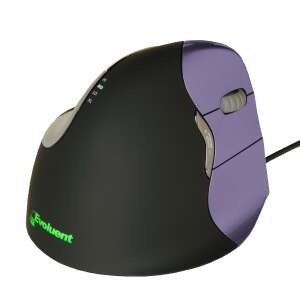 Evoluent 4 Right Small Vertikális Egér, fekete és lila, oldalnézet - BakkerElkhuizen