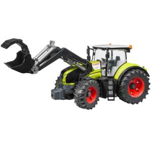 Tractor Bruder Claas Axion 950 cu încărcător frontal, tractor de jucărie verde pentru copii - Mașină de lucru pentru copii