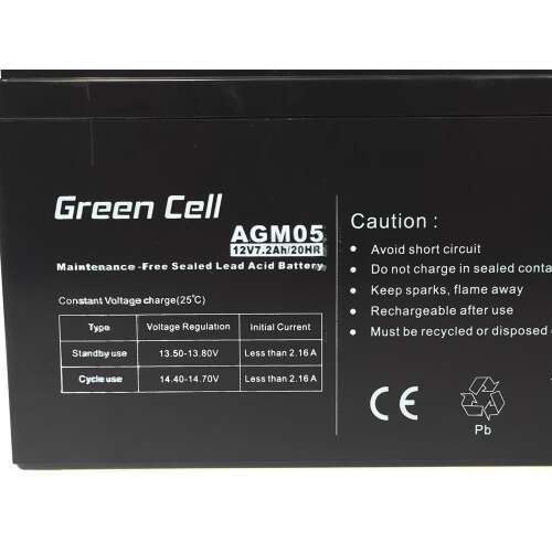 Baterie Green Cell 12V 7.2Ah AGM Gel AGM