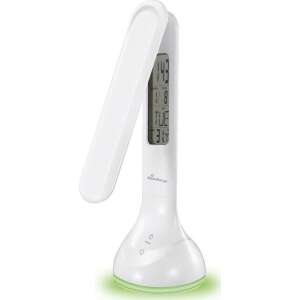 MediaRange LED-Tischleuchte mit Digitaluhr, weiß - Tischlampen