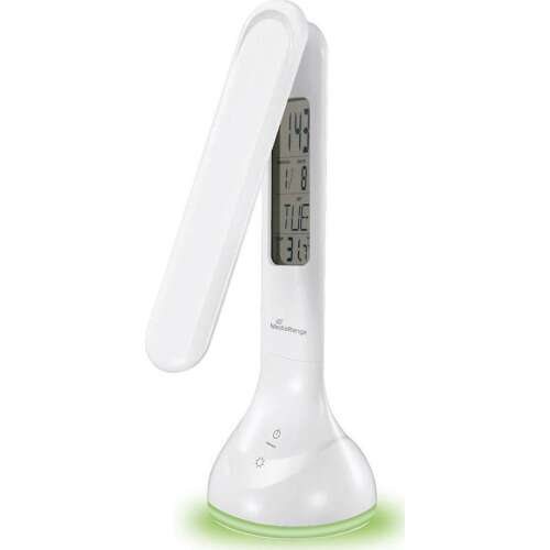 MediaRange LED-Tischleuchte mit Digitaluhr, weiß