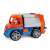 Lena Truxx colorful garbage truck toy, 24 cm, front view with figure