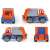 Lena Truxx colorful garbage truck toy, 24 cm, front, side and back views