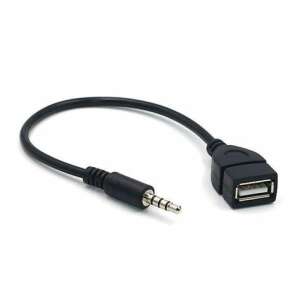 Adapter 3.5mm male autó aux audio jack csatlakozó USB női kábel átalakító 0,2m 38635360 