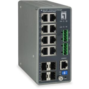 LevelOne IGU-1271 12-portos L3 Lite Ipari Gigabit Switch 138600125 - LevelOne