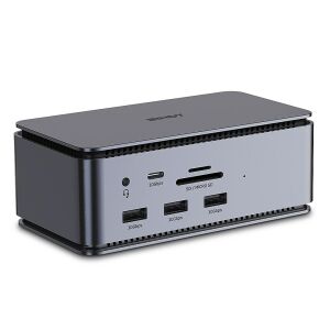Angled view of Lindy DST-Pro USB4 100W Universal Docking Station - Computers and Accessory