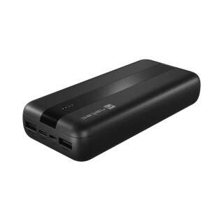 Powerbanka Natec Trevi 20000mAh, čierna, šikmý pohľad - Natec