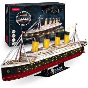 CubicFun Titanic Puzzle 3D cu lumini LED, model de navă neasamblat - CubicFun