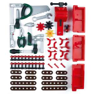 Klein Bosch Mini Work Shop 75 piece toy tool set, includes tools, screws, nuts, and wooden planks - Klein DIY Craft Kit