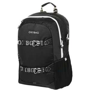 OXY Sport hátizsák, iskolatáska, 3 rekeszes, 46x32x15cm, Black & White, fekete-fehér 83213972 