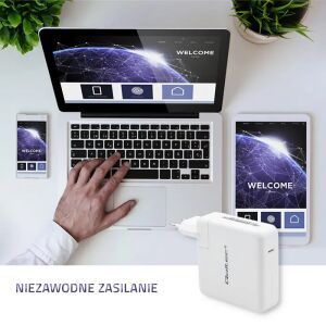 Qoltec 96W USB-C Hálózati Adapter Laptop, Tablet és Okostelefon töltéséhez - Qoltec