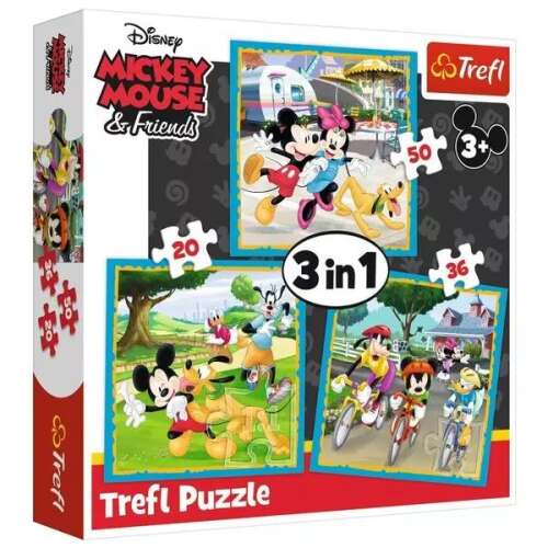Trefl Mickey Mouse i przyjaciele 3 w 1 pudełko z puzzlami
