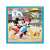 Trefl Mickey Mouse și prietenii săi 3 în 1 puzzle, cu Mickey Mouse, Minnie Mouse și Pluto care se plimbă