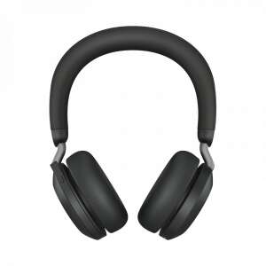 Jabra Evolve2 75 MS wireless headset, black, front view - Jabra Headphone