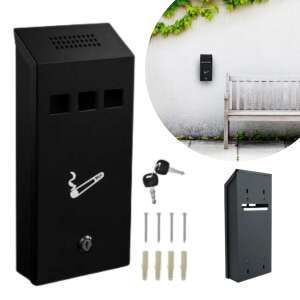 Pepita pozinkovaný oceľový nástenný popolník #black