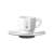 Bialetti Moka espresso cup and saucer, white with gold Bialetti logo