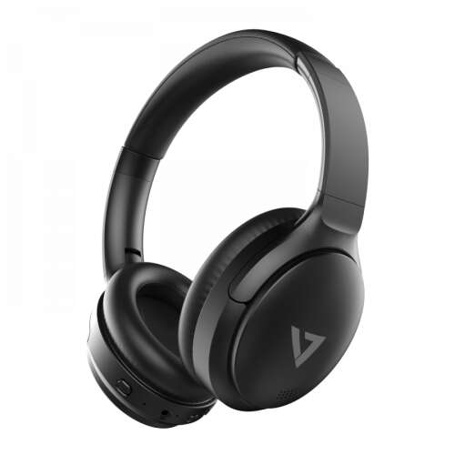 V7 HB800ANC vezeték nélküli fejhallgató, fekete, zajszűrős, fülre helyezhető, bluetooth - V7