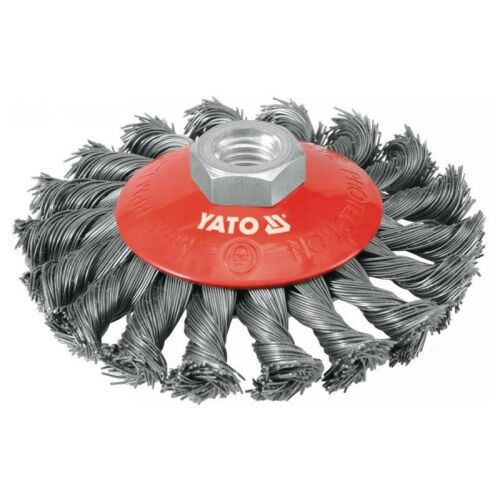 YATO 100mm Sodrott Körkefe M14 sarokcsiszolóhoz, acél drótkorong