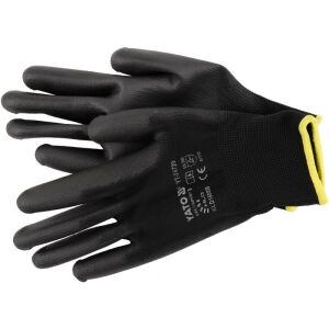 YATO Schwarze PU-beschichtete Arbeitshandschuhe Größe 9 - Schutzausrüstung