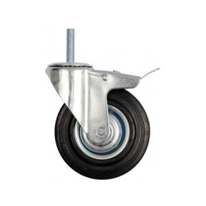 VOREL 100mm Industrie-Lenkrolle mit Bremse, 60kg Traglast - Industrieräder & -rollen