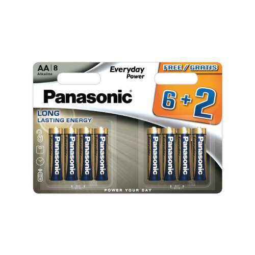Baterie alkaliczne Panasonic AA, 8 sztuk