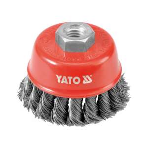 YATO M14 60mm gedreht Drahtbürste, zum Reinigen und Entgraten von Metalloberflächen - Zubehör für Schleifmaschinen