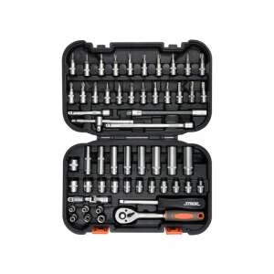 STHOR 56-teiliges Steckschlüssel-Set, 1/4-Zoll-Antrieb, 4-13 mm CrV-Stahl - Steckschlüssel