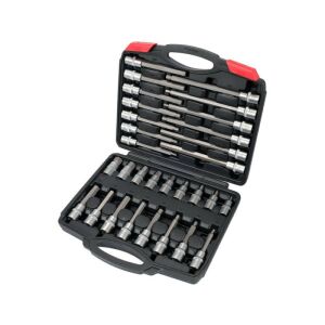 Ukośny widok zestawu nasadek imbusowych YATO 30-częściowego z walizką - Yato Klucz do wtyczek