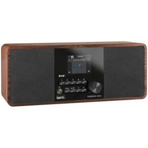Angled view of Imperial DABMAN i200 Internet Radio with wooden finish - Audio