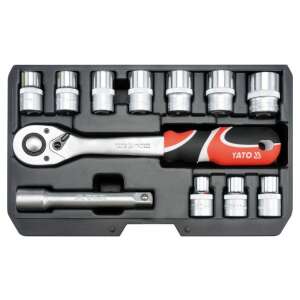 YATO 12-piece socket wrench set, 1/2 inch drive, 10-24 mm, CrV steel - Socket Wrench