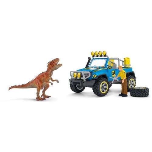 Schleich dinoszaurusz terepjáró dinoszaurusszal, kutatóval és kiegészítőkkel - Schleich