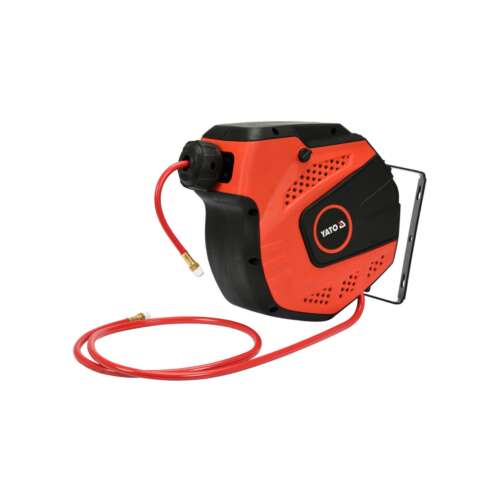 Yato pneumatic hose reel, 14m, automatic, red, black, for air tools, workshop, garage
