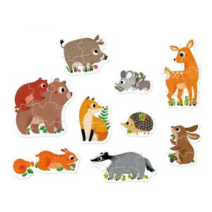 CzuCzu Erdei Állatok Maxi Puzzle - 33 darabos, medve, róka, szarvas és más erdei lények - CzuCzu