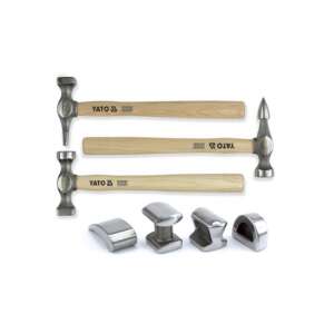 YATO Karosszériás kalapács és egyengető készlet 7 részes Hickory nyéllel