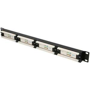 ExtraLink EX.9816 19 Zoll 24 Port Cat6 Patchpanel, schwarz - Extralink