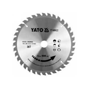 Tarcza pilarska do drewna YATO 185mm 36T z węglikiem spiekanym - Yato