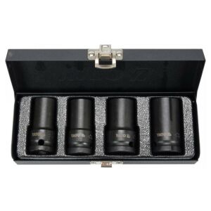 YATO 4-częściowy zestaw nasadek udarowych w metalowej walizce, rozmiary 17-26mm - Klucz do wtyczek