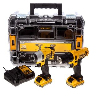 DEWALT 10.8V Akkus Fúró-Csavarozó és Ütvecsavarozó Kombó Szett DCK211D2T Töltővel és Tárolóval - Dewalt