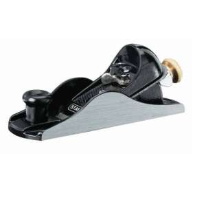 Plană de blocare Stanley 1-12-220, neagră, metalică, reglabilă, unealtă pentru prelucrarea lemnului - Rindele