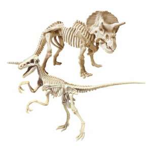 Clementoni Jurassic World Triceratops és Velociraptor Világító csontvázak 73090649 Tudományos és felfedező játék
